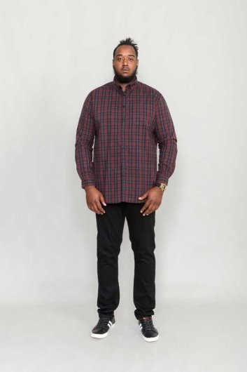 HOLTON-D555 L/S Flannel Check Shirt With Button Down Collar And Pocket