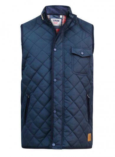 NIGHTINGALE-D555 Quilted Gilet Jacket With Corduroy Trims