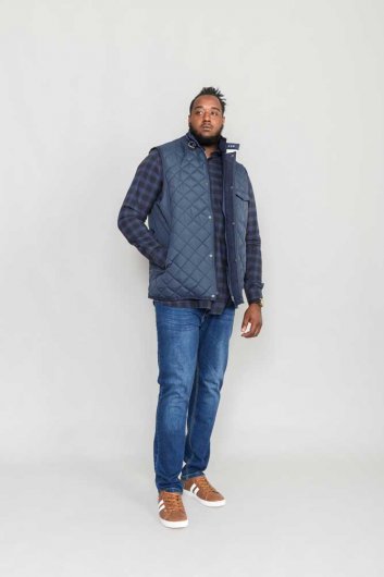 NIGHTINGALE-D555 Quilted Gilet Jacket With Corduroy Trims