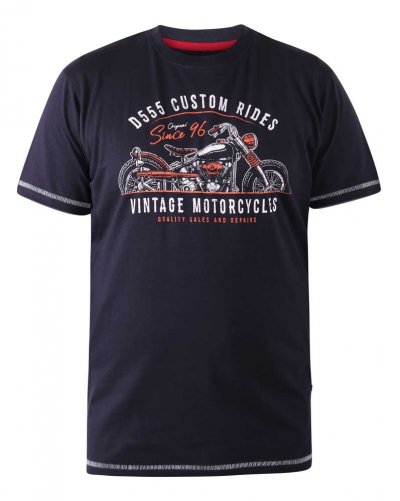 CHESHUNT-D555 Vintage Motorcycle Printed T-Shirt