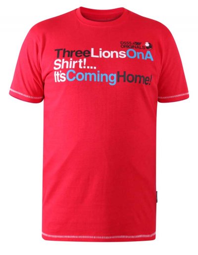 LIONS-D555 Three Lions England Printed T-shirt