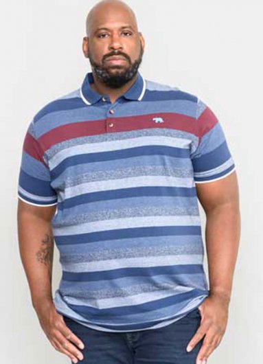 KNIGHTSBRIDGE-D555 Yarn Dyed Jacquard Stripe Polo With Chest Embroidery