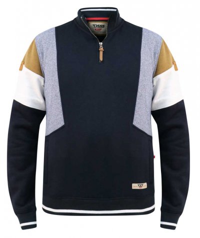 KENINGTON-D555 Cut And Sew Half Zipper Sweatshirt