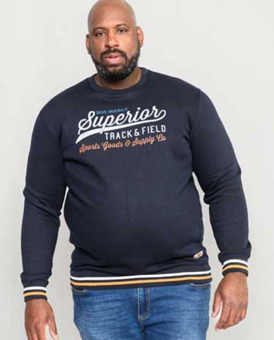 MARLOW-D555 Superior Track And Field Printed Crew Neck Sweatshirt