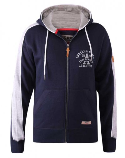 EATON-D555 Full Zip Hoody With Chest Embroidery