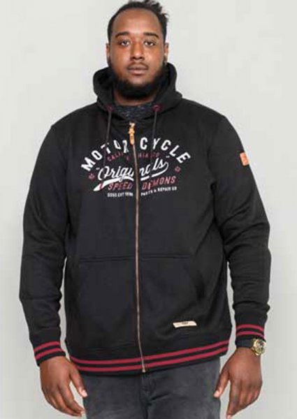 PATRICK-D555 Full Zip Hoody With 'Motorcycle' Chest Print