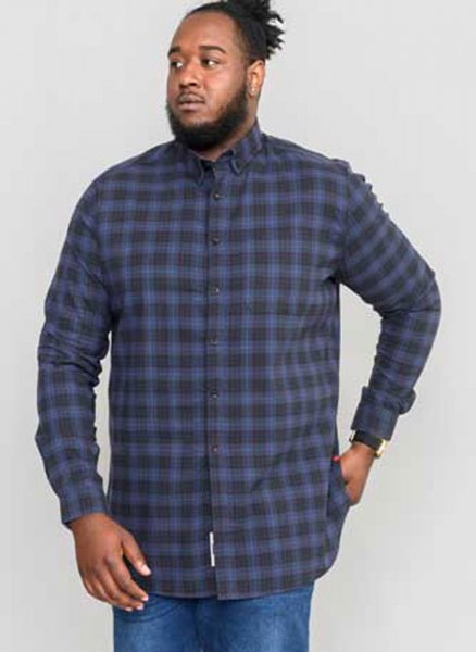 DOVERCOURT-D555 L/S Flannel Check Shirt With Button Down Collar And Pocket