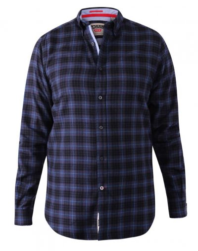 DOVERCOURT-D555 L/S Flannel Check Shirt With Button Down Collar And Pocket