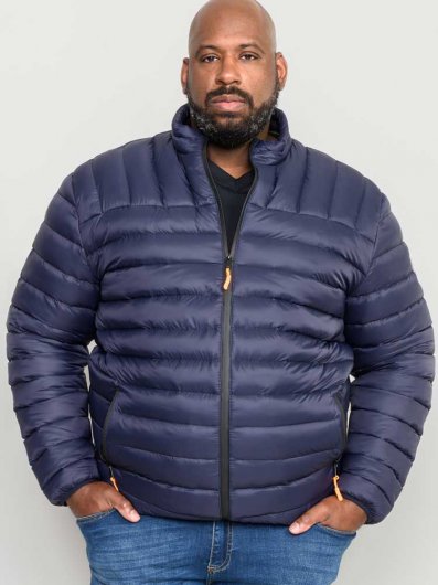 LIMEHOUSE 1-D555 D555 Puffer Jacket With Sleeve Patch