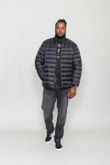 LIMEHOUSE 2-D555 D555 Puffer Jacket With Sleeve Patch